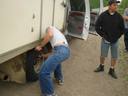 Thumbnail of: Steve tightening the wheels